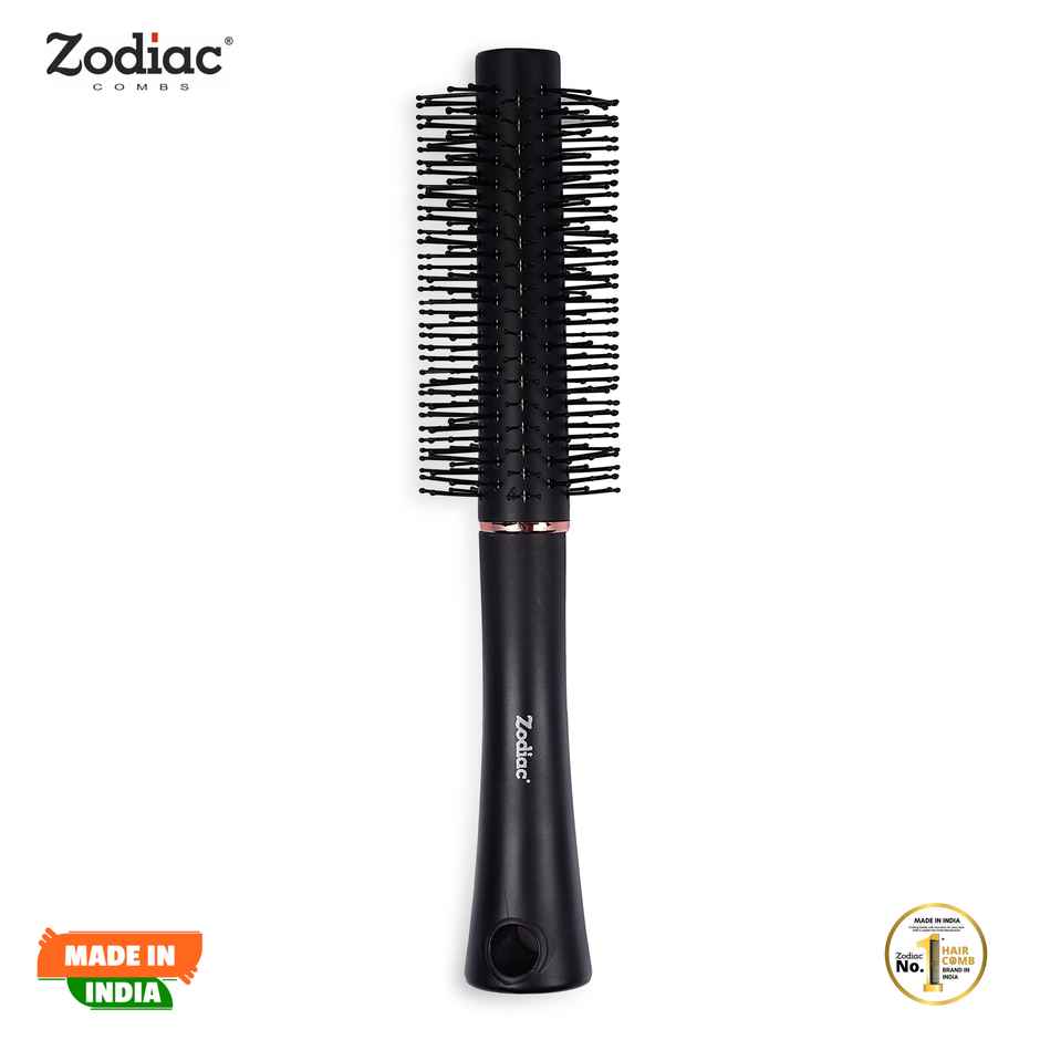 Zodiac Swiss Round Hair Brush | Black Matt