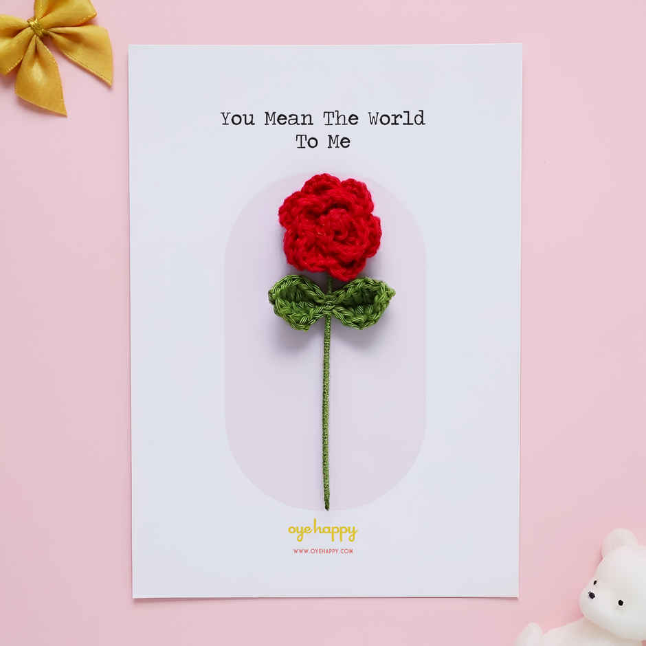 Crochet Flower Magnet Greeting Card | Happy Mail
