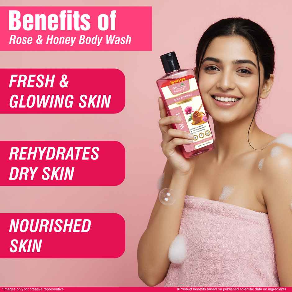 Multani Naturals Rose & Honey Body Wash