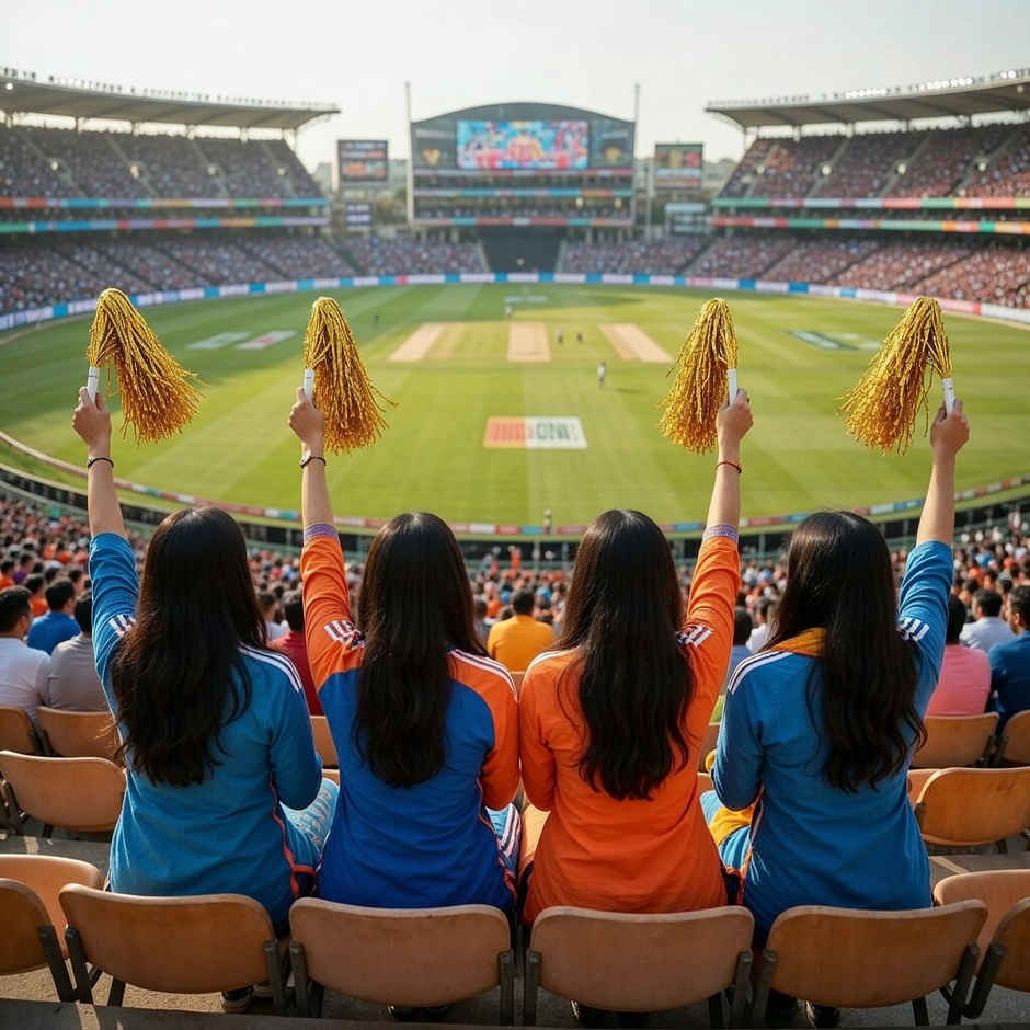 Cheerleading Pom Pom Golden | Pom Poms for Cricket Match Cheering & Sports Parties | Propcon