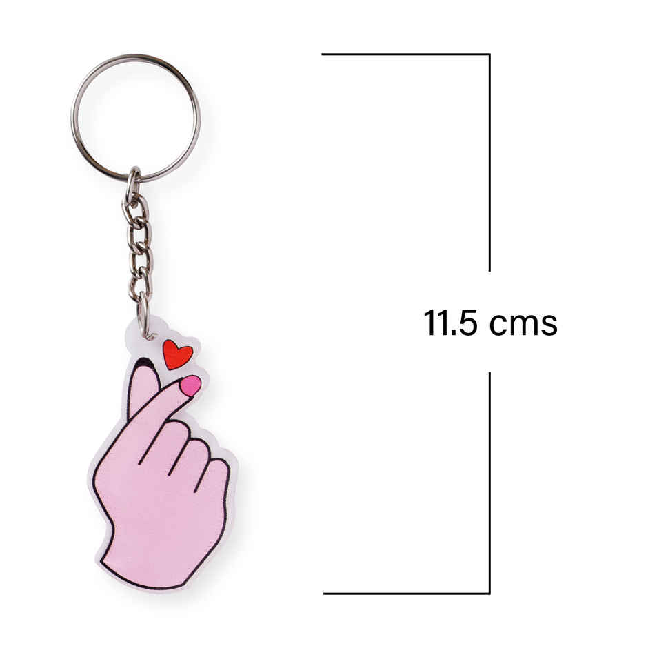 Korean Heart Hand Sign Keychain | Oye Happy