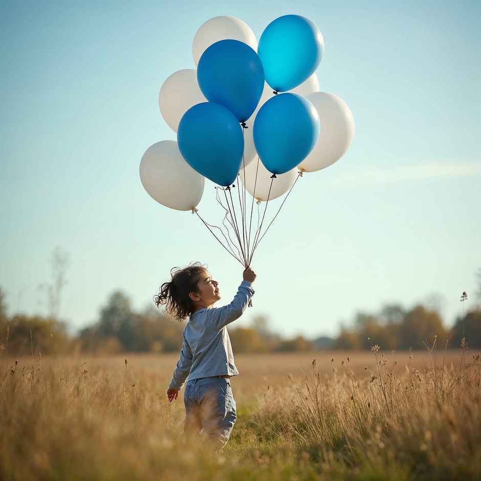 Blue And White Balloons