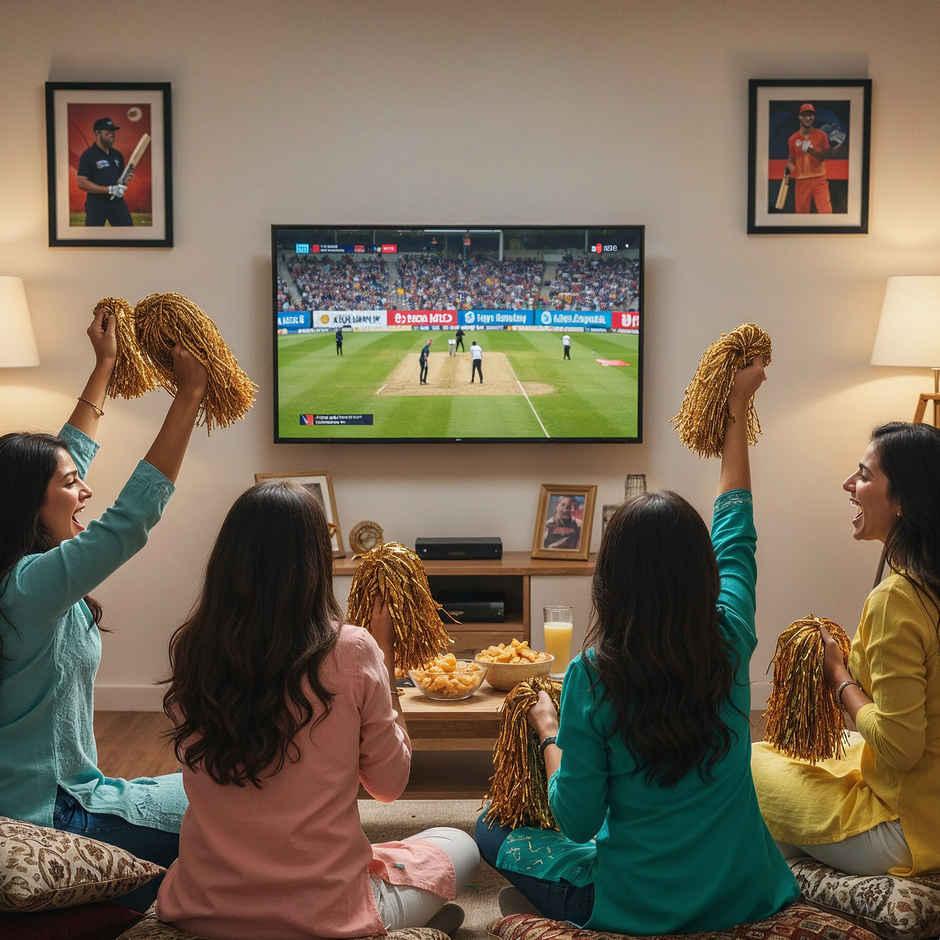 Cheerleading Pom Pom Golden | Pom Poms for Cricket Match Cheering & Sports Parties | Propcon