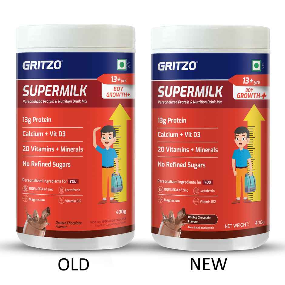 Gritzo Supermilk Growth+ (Formerly Height+) (13+ Years Boys) | Double Chocolate