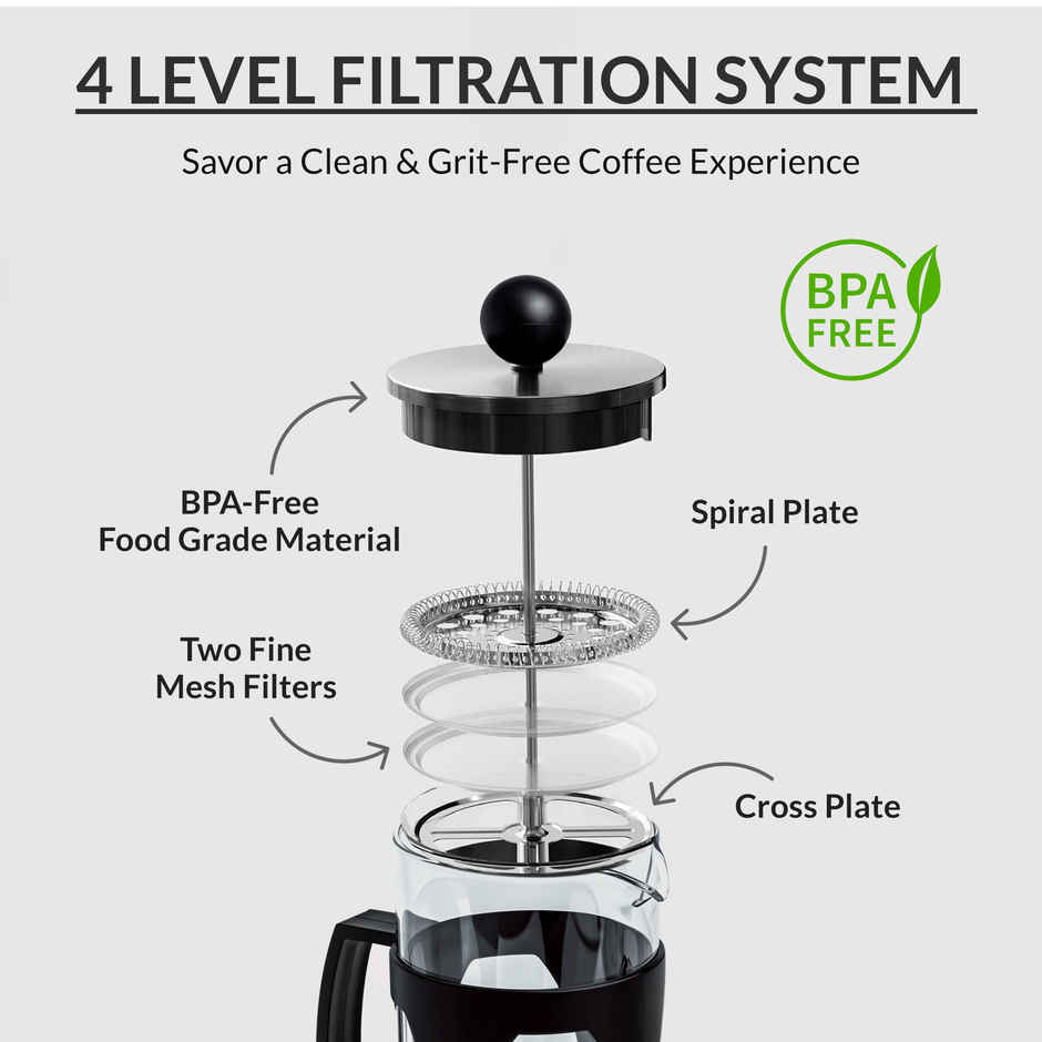 Birch & Co. French Press Coffee Maker | Matte Black