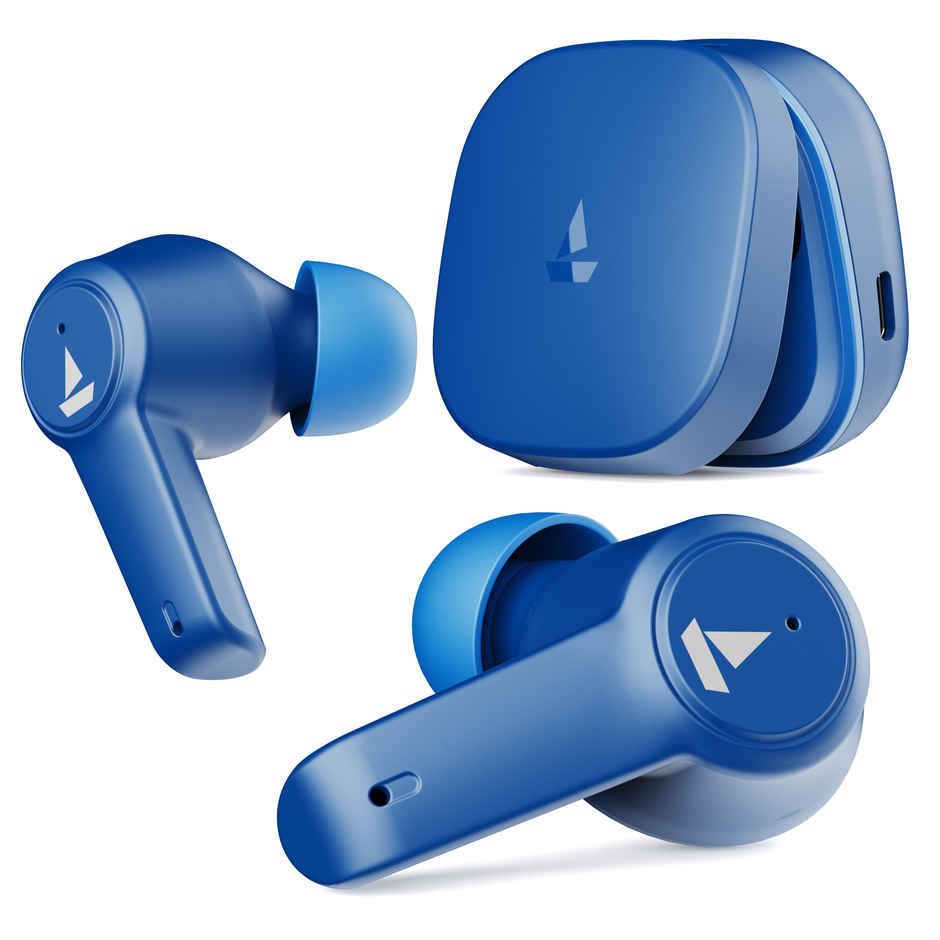 boAt Airdopes 411 ANC TWS Earbuds W - Active Noise Cancellation Up To 17.5 Hours Playback Blue Thunder
