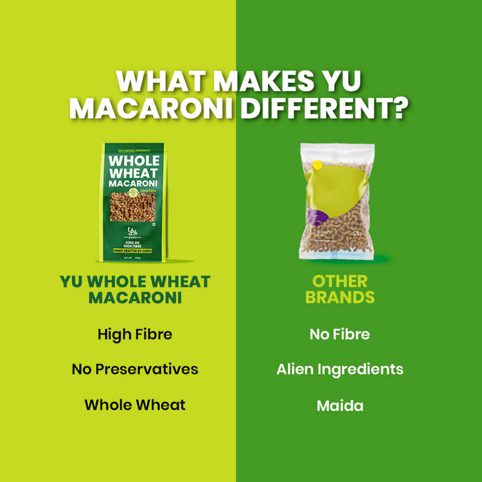 Yu 100% Whole Wheat Elbow Macaroni Pasta