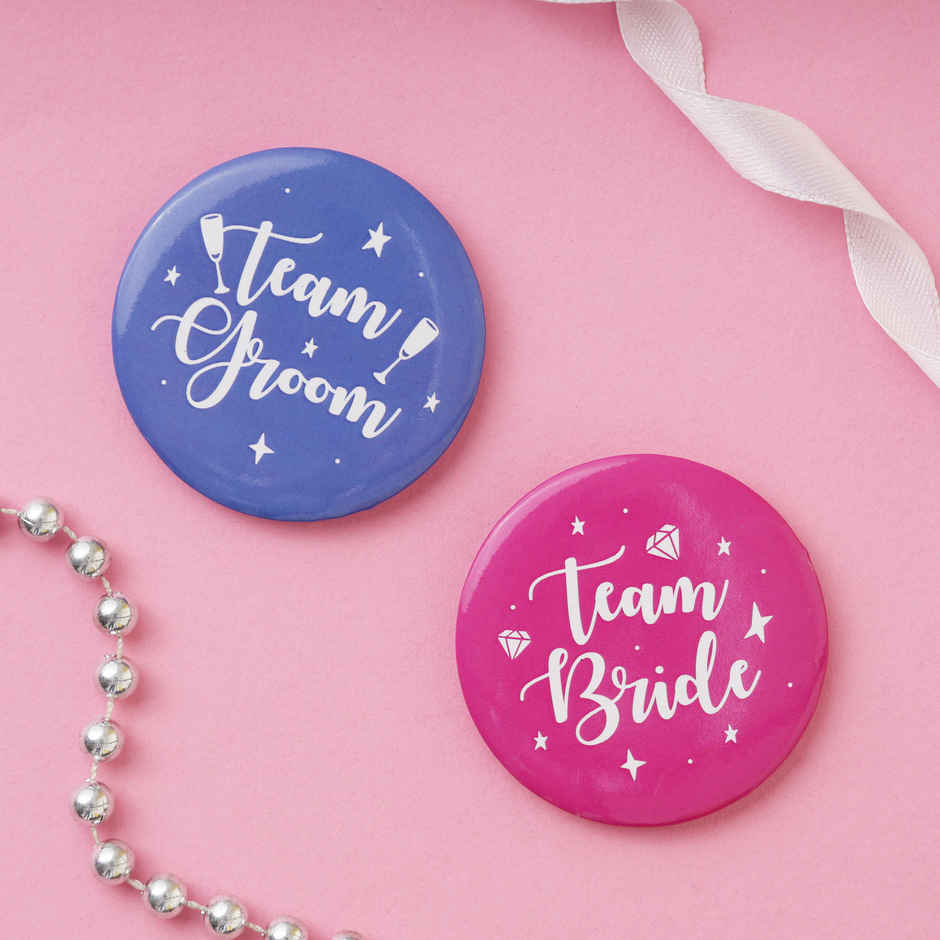 Team Groom Bride Badge Multicolour | Propcon