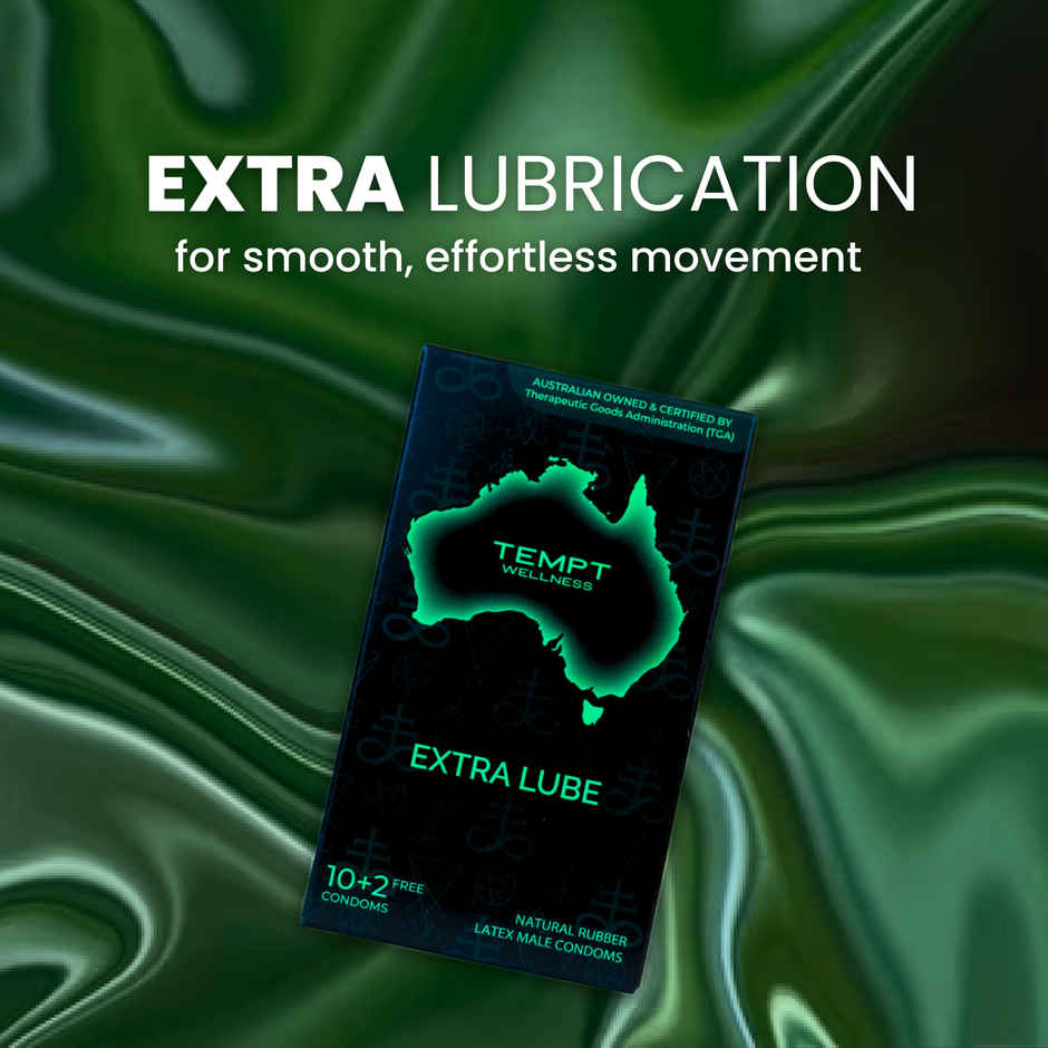 Tempt Wellness Extra Lube Condoms | Maximum Lubrication | Premium Natural Latex