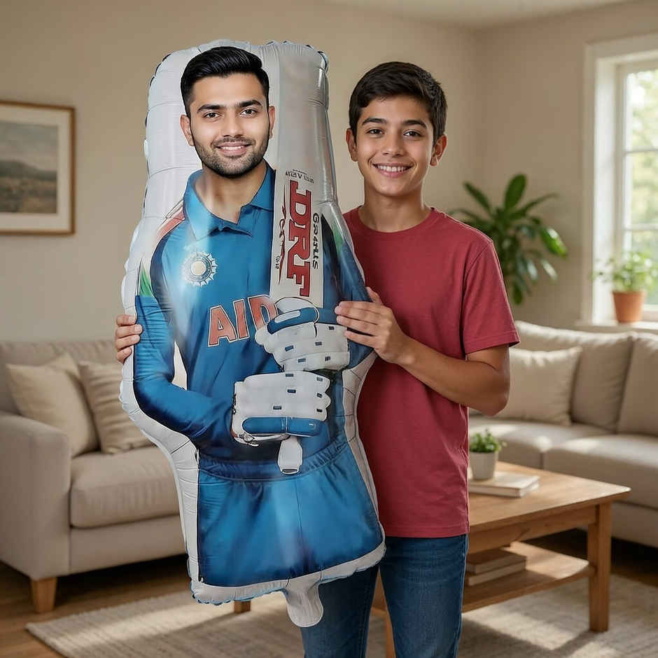 Indian Cricketer Foil Balloon | Cricket Match Party Decor | Propcon