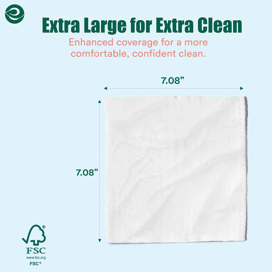 Eco Soul Flushable Extra Large Wet Toilet Wipes | 48 Wipes