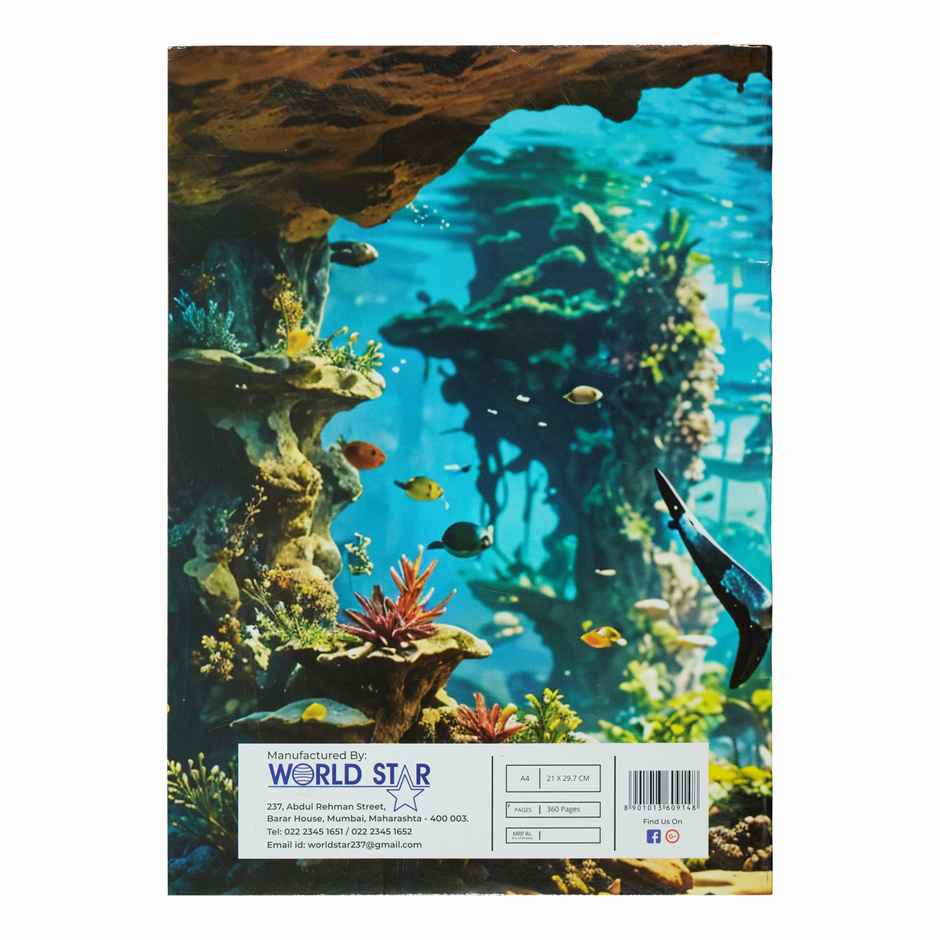 ABK A4 Long Book 21 x 29.66 Cms 360 Pages Single Pc | Assorted