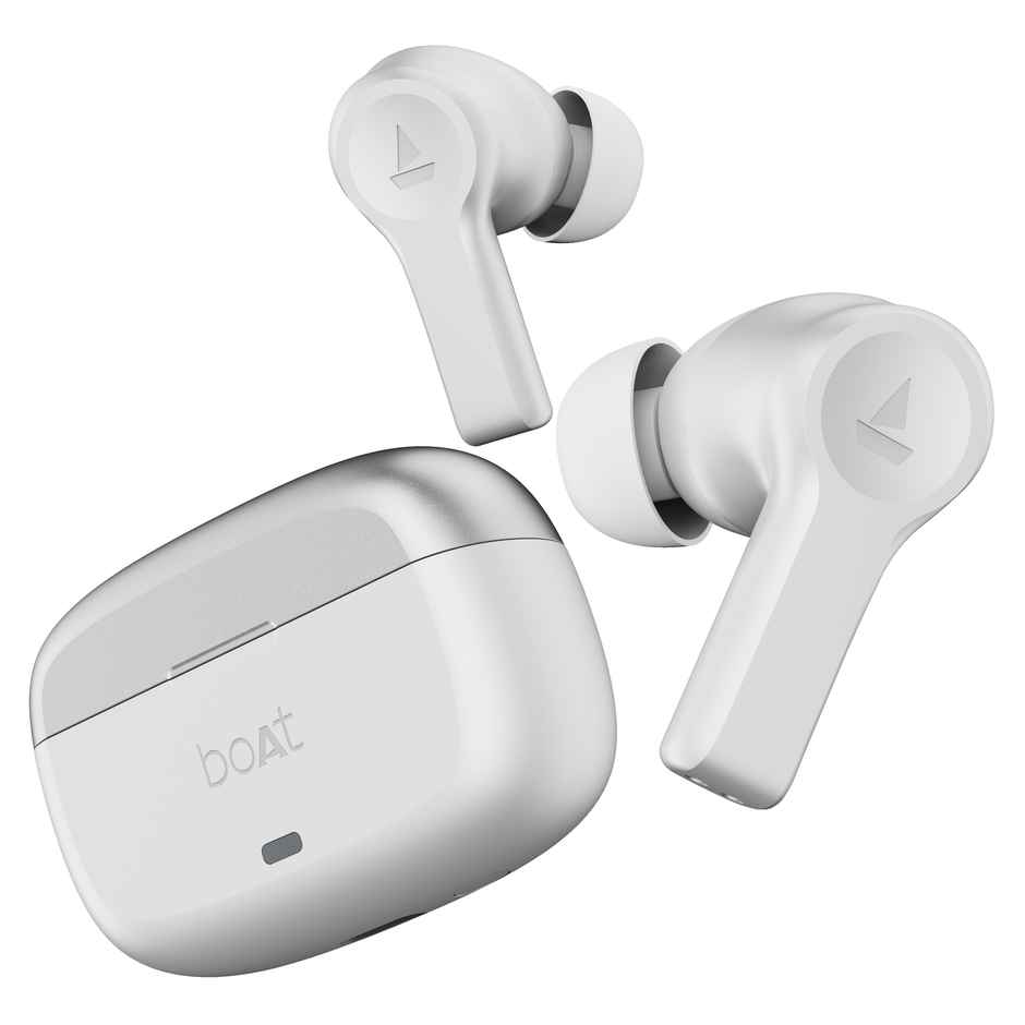 boAt Nirvana Lucid w/ 32 dB ANC, Multi-Point Connectivity, in-Ear Detection, 60HRS Playback, Hearables App, 4 Mics ENx, IPX5 Truly Wireless in Ear Earbuds, TWS Ear Buds(Zinc White)