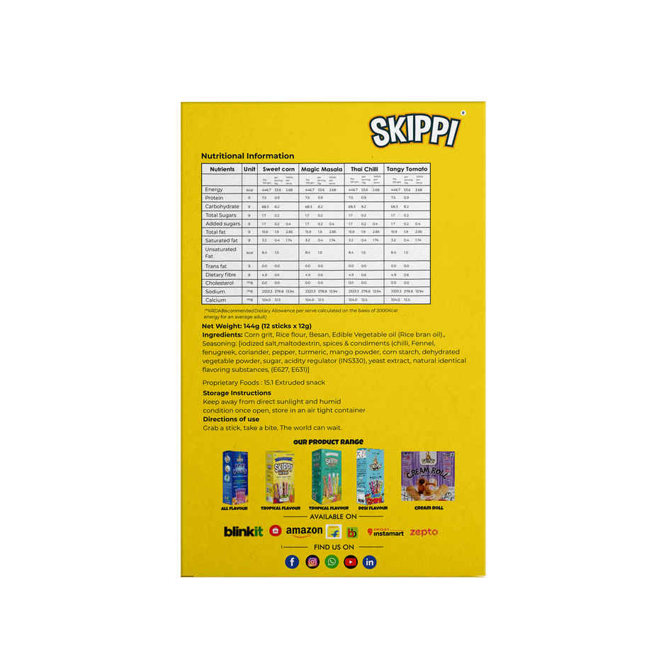 Skippi Tasty Corn Sticks