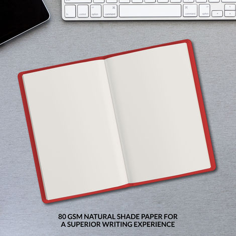 Paperkraft Designer Series With Pu Leather - Red Color, 192 Pages, Pack Of 1-Set Of 1