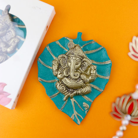 Satvik Leaf Ganesh - Big (Green)