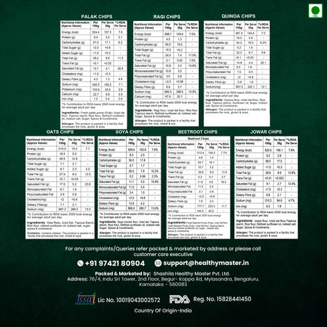 Healthy Master Baked Chips Combo 210G (30G Each), (Pack Of 7)