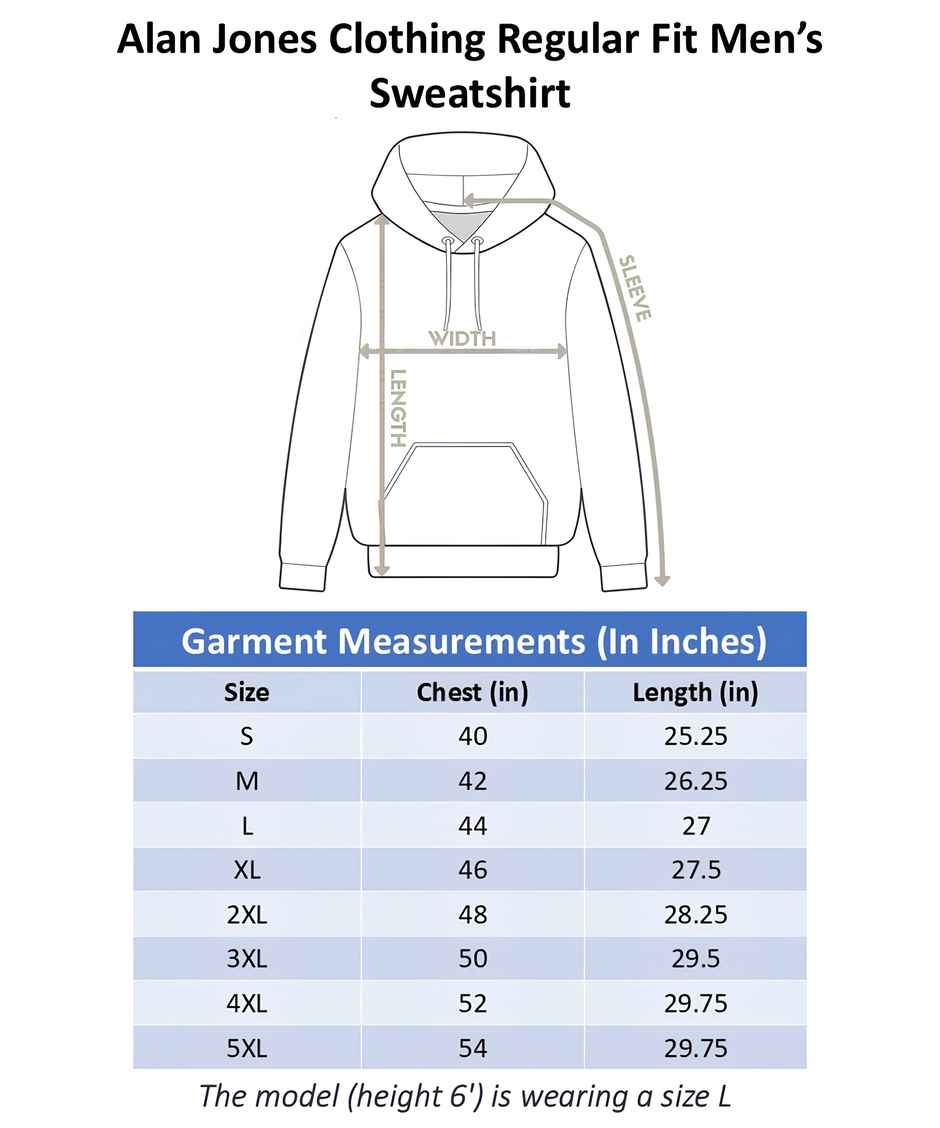 Alan Jones Clothing Men's Solid Hooded Sweatshirt | Regular Fit | Cobalt Blue - XL