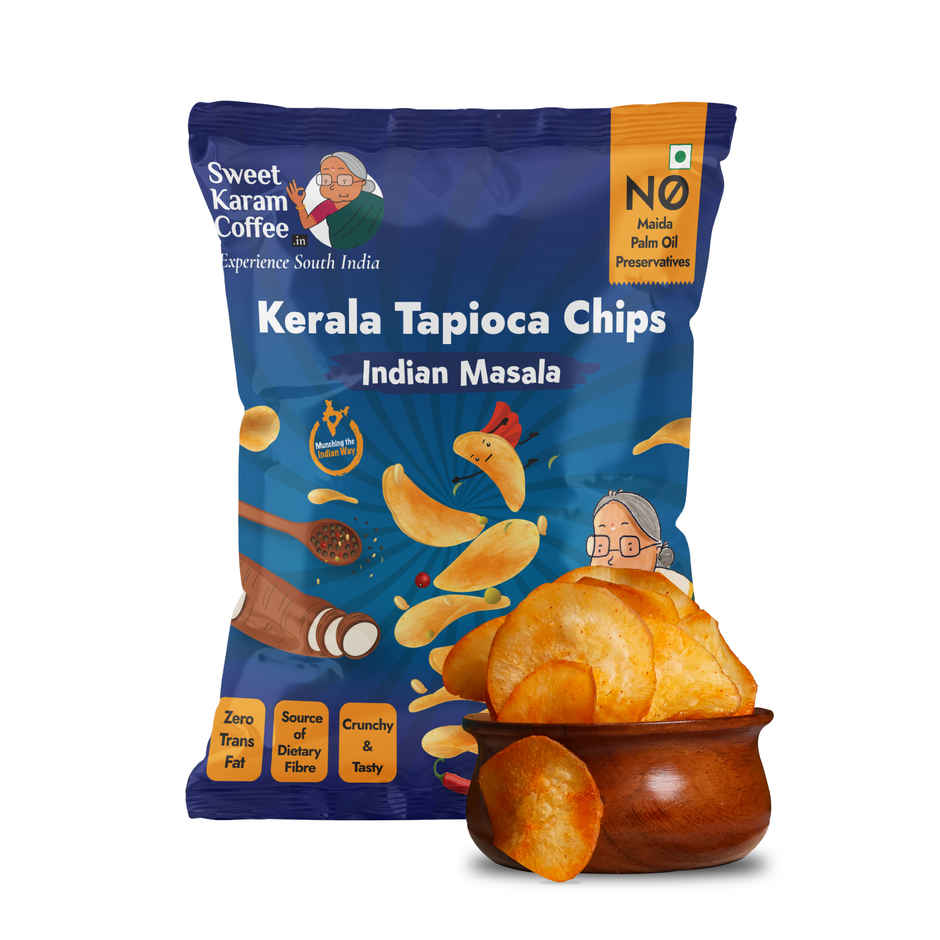 Sweet Karam Coffee Indian Masala Tapioca Chips / Wafers