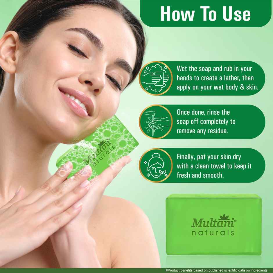 Multani Natural Neem Tulsi Handmade Soap | Fights Acne and Skin Irritation