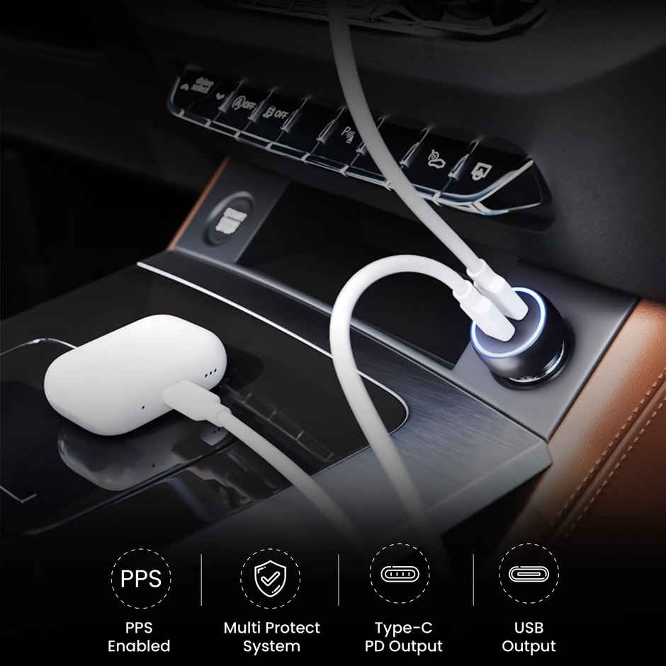 GIZMORE CC 706 CarBolt Max 65W Superfast Car Charger | PD 35W and QC 30W | Multi-Protocol