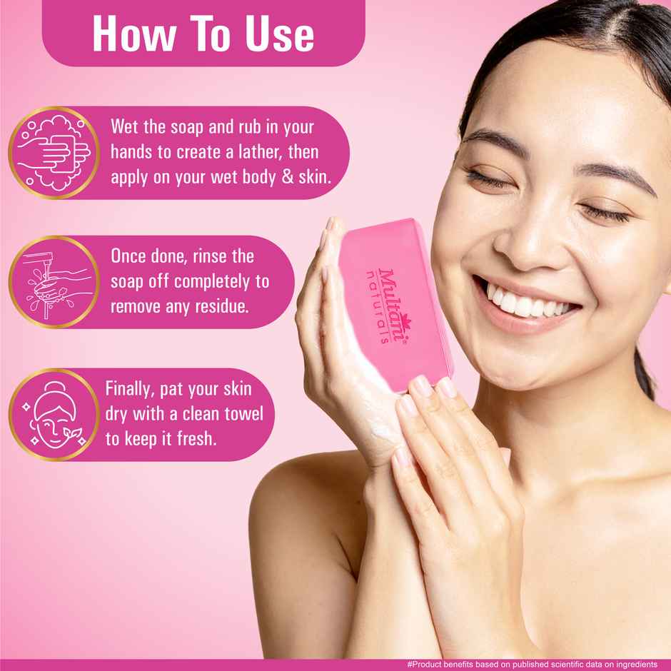 Multani Natural Rosewater Handmade Soap | Hydrate and Refresh Skin