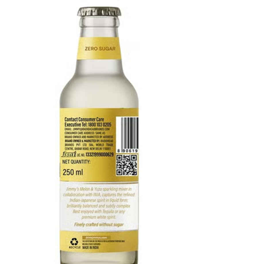 Jimmy's Barcraft Zero Sugar Sparkling Drink Mixer | Melon & Yuzu