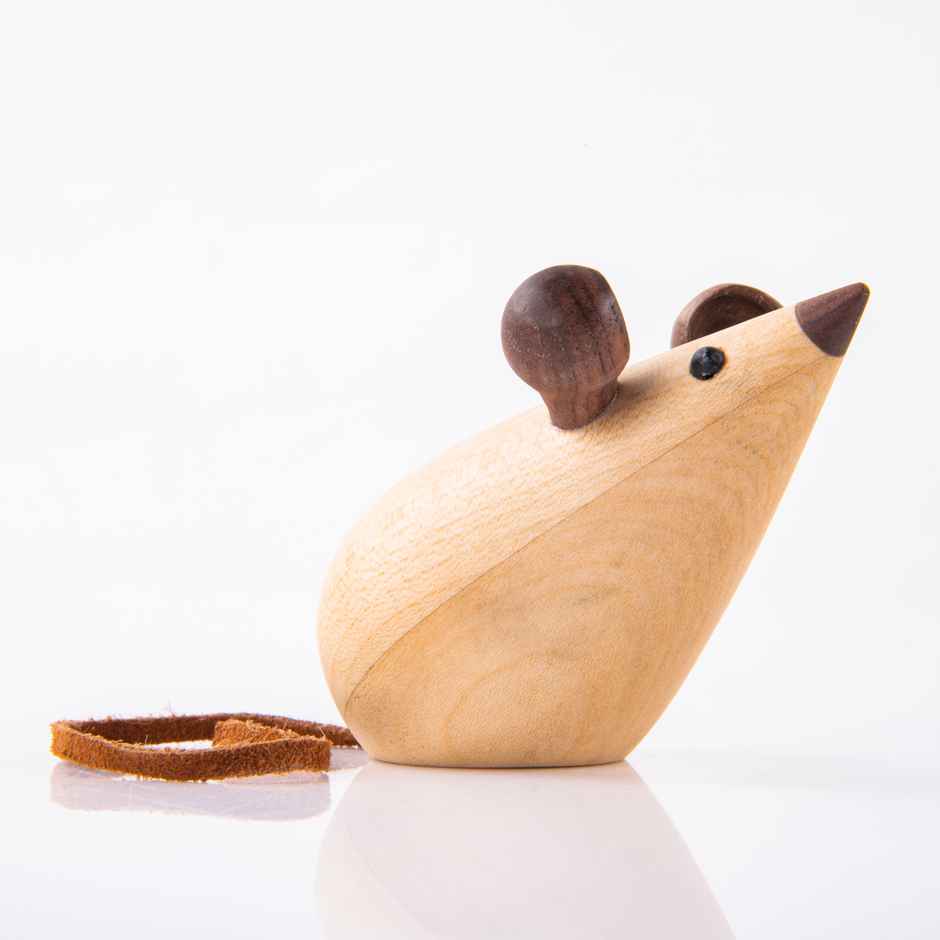 Gibox Handcrafted Wooden Mouse White
