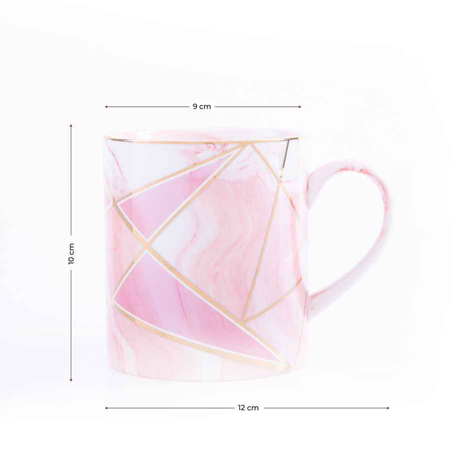 Coffee Mug Marble And Gold Rim- Pink | Gibox