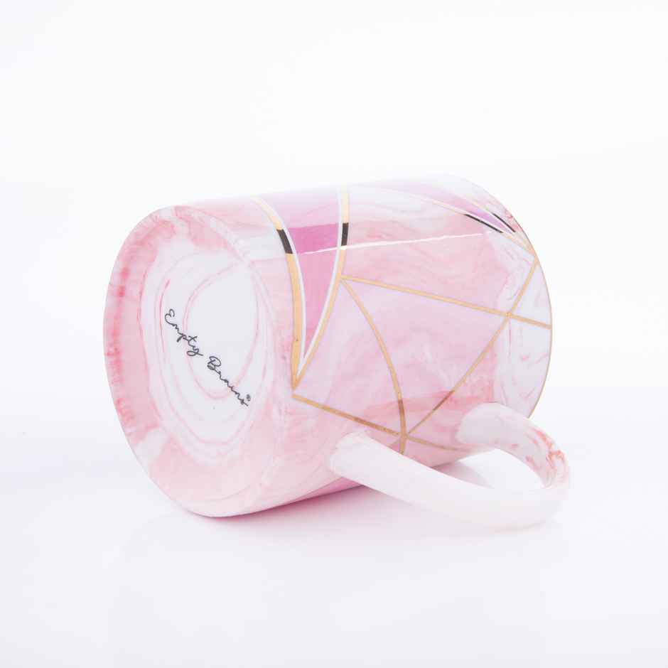 Coffee Mug Marble And Gold Rim- Pink | Gibox