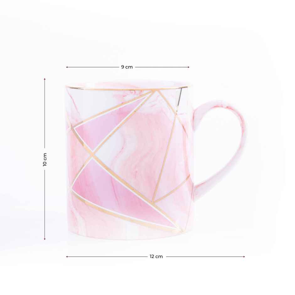 Coffee Mug Marble And Gold Rim- Pink | Gibox