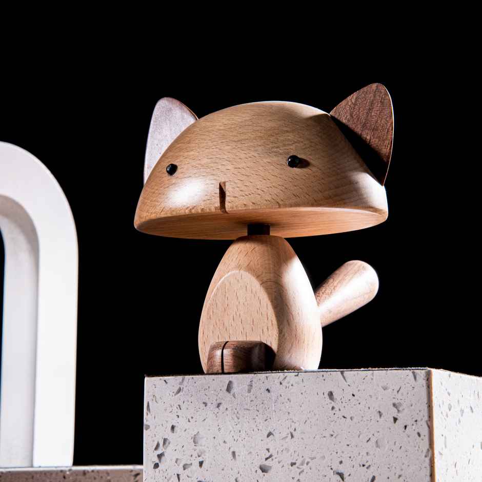 Gibox Handcrafted Wooden Cute Cat Small | Teachers Day Special