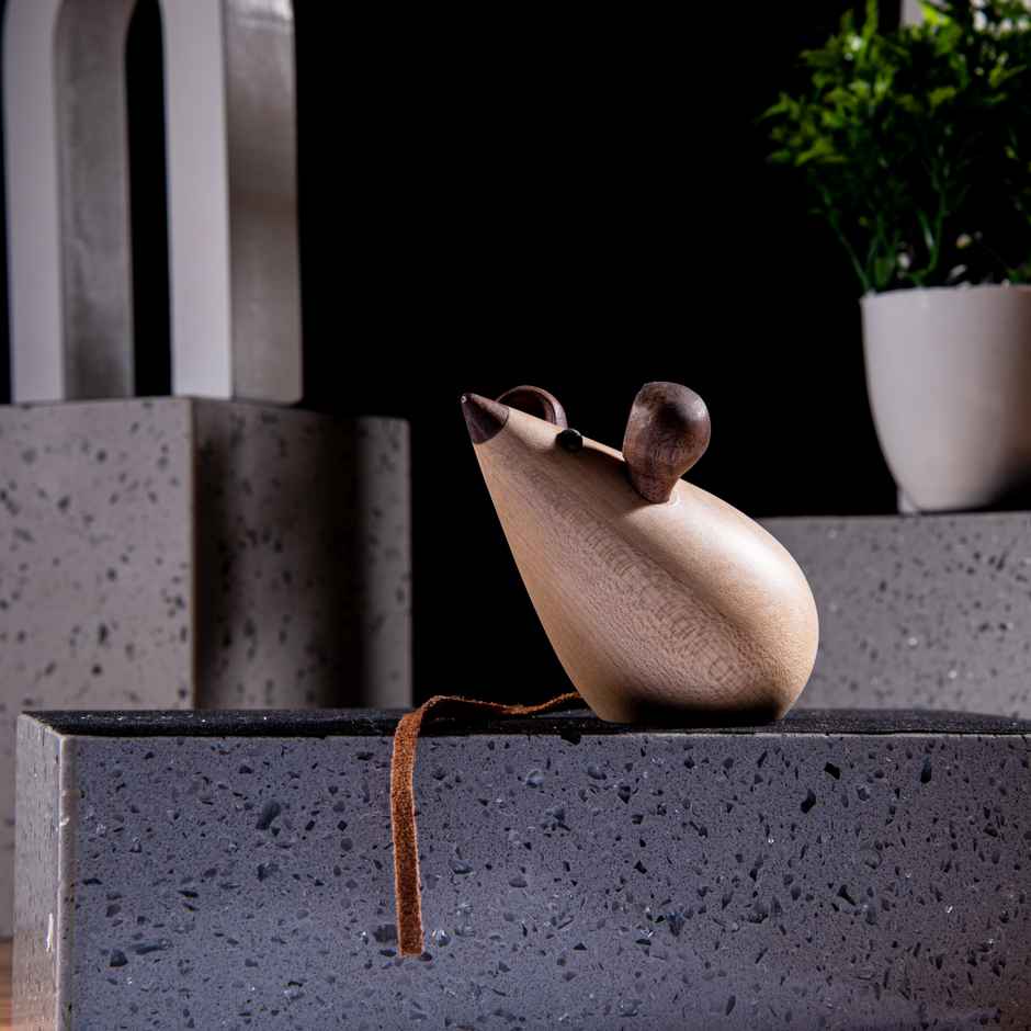 Gibox Handcrafted Wooden Mouse White