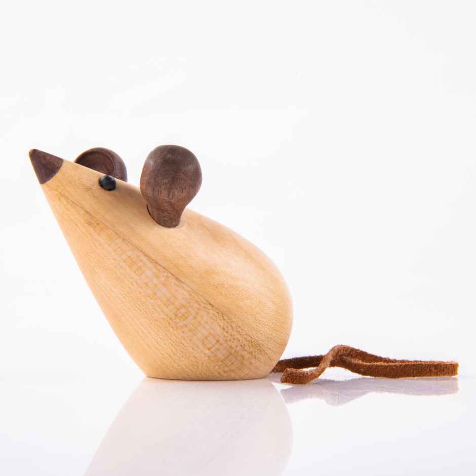 Gibox Handcrafted Wooden Mouse White