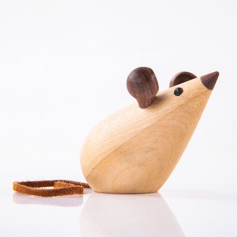 Gibox Handcrafted Wooden Mouse White
