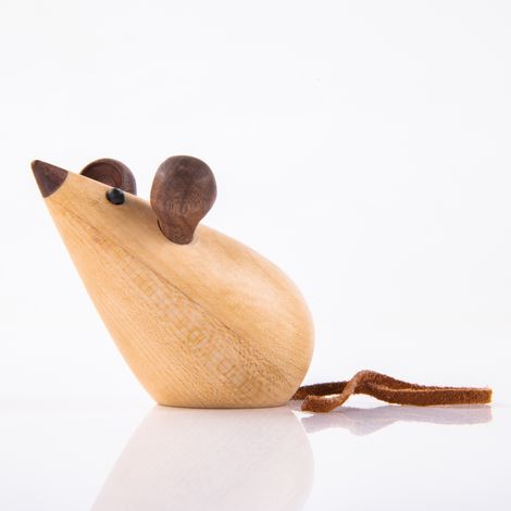 Gibox Handcrafted Wooden Mouse White