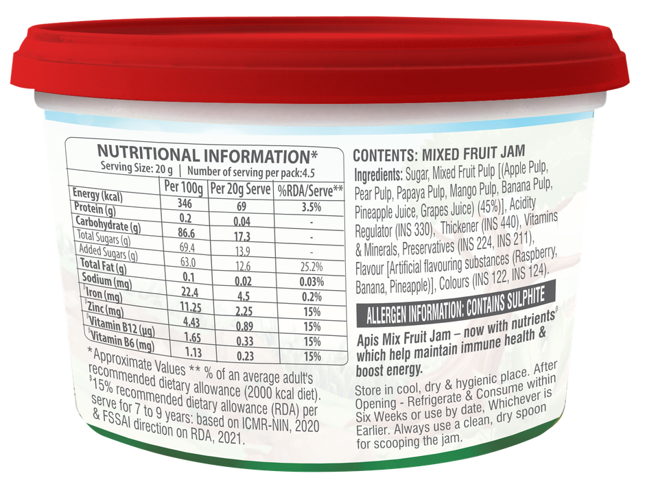 Apis Gold Mix Fruit Jam - Buy at ₹25 Online | Instant Delivery - Zepto