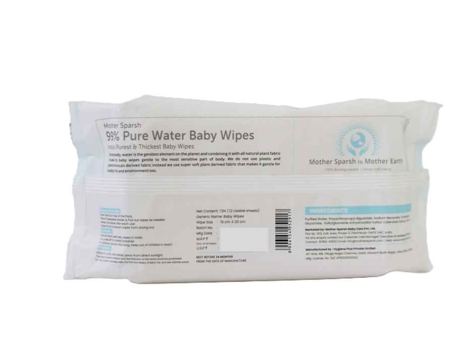 Mother Sparsh Baby Wipes (99% Pure Water Unscented)