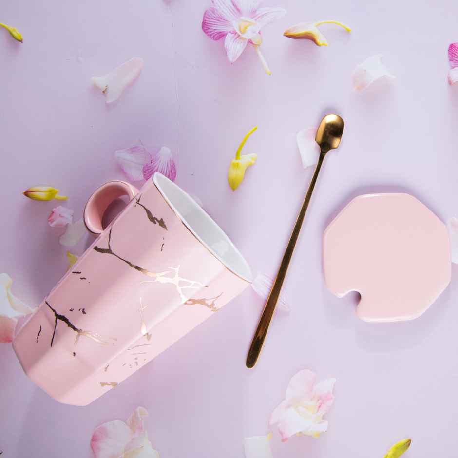 Gibox Frosting Mug Ceramic Marble Set Pink-