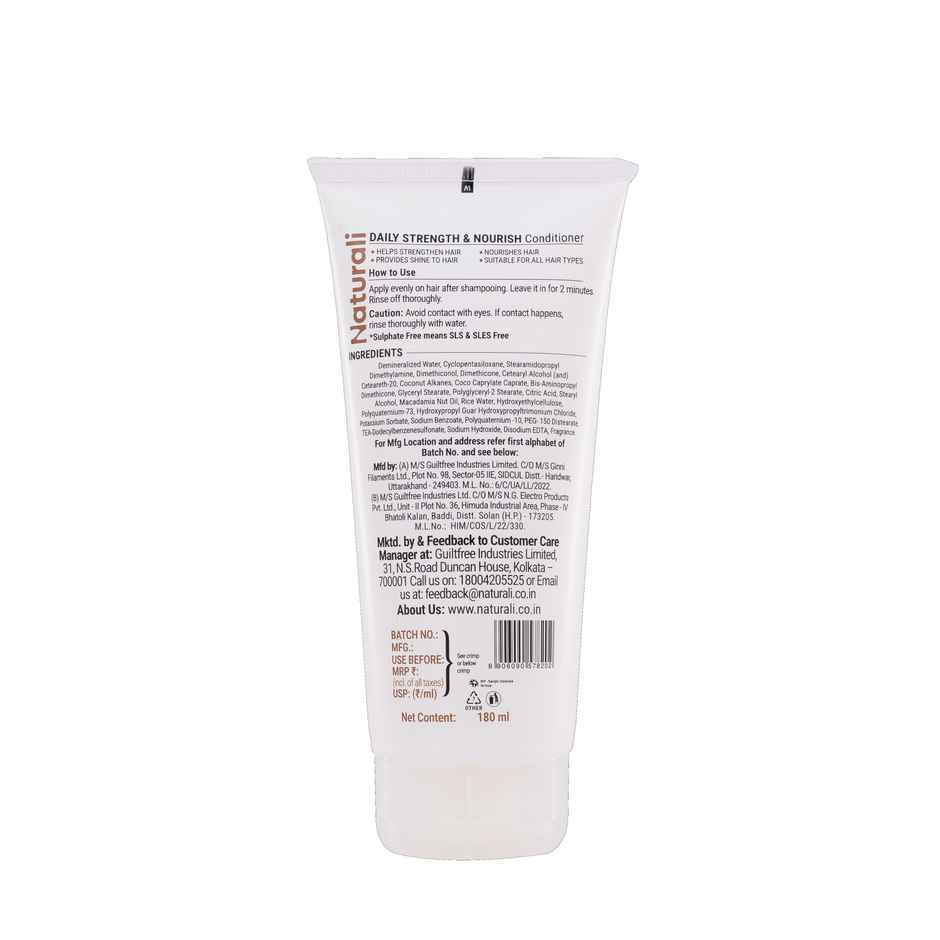 Naturali Daily Strength & Nourish Conditioner with Rice Water & Macadamia Nut Oil