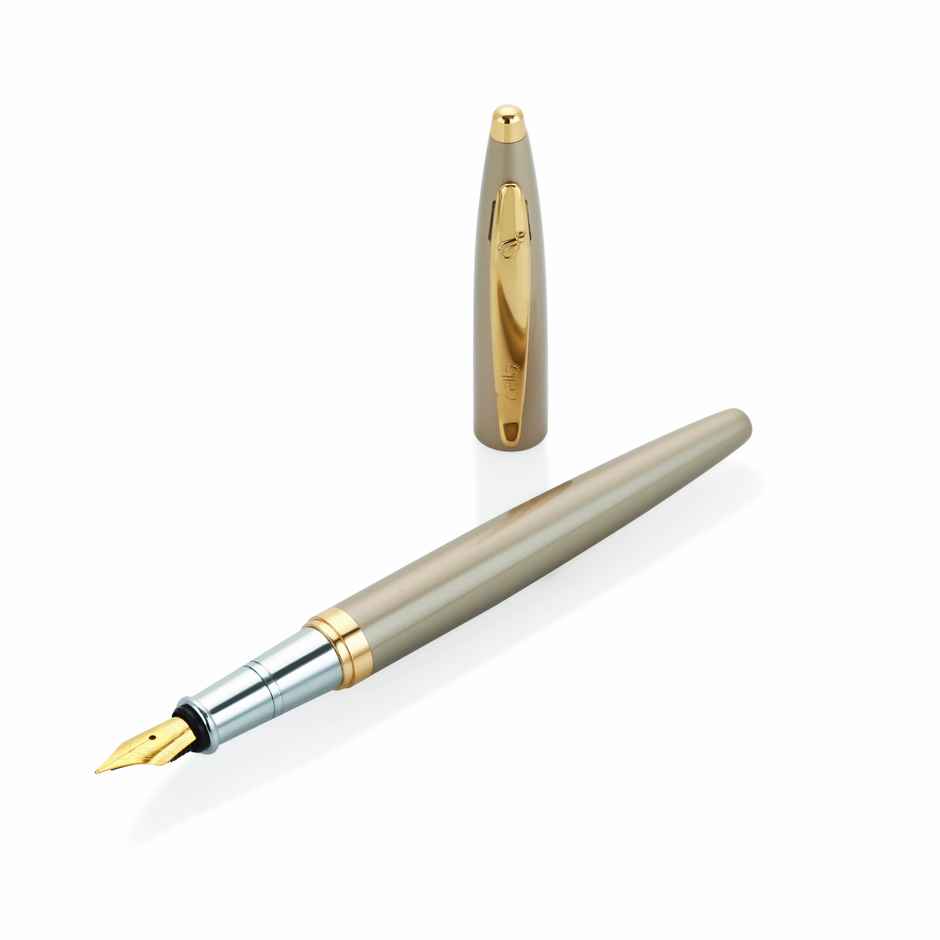 Cello Signature Creme Ivory Blue Fountain Pen