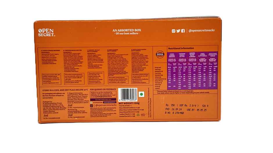 Open Secret Chocolate Cookies, Brownie and Dry Fruits Hamper | Zero Maida