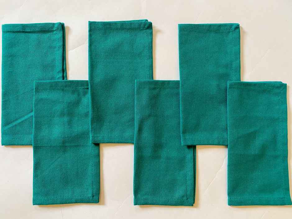 Lushomes Sea Green Table Napkins - 9 x 9 inch