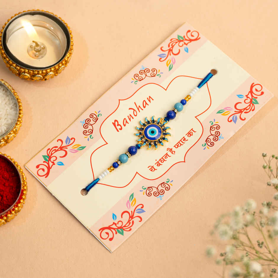 Evil Eye Trendy Rakhi with Sun for Brother | Pack of 1 | Bandhan