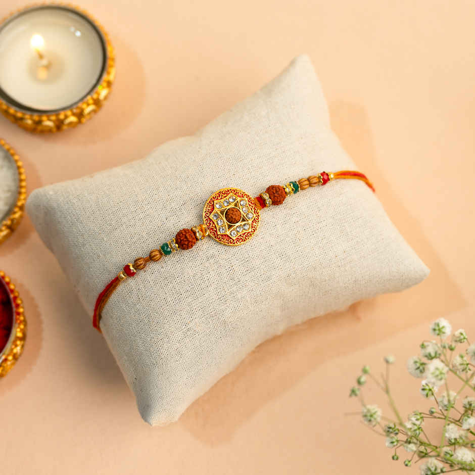 Rakhi for Brother | Rudraksha | Religious | Pack of 1 | Avyaan Rakhi