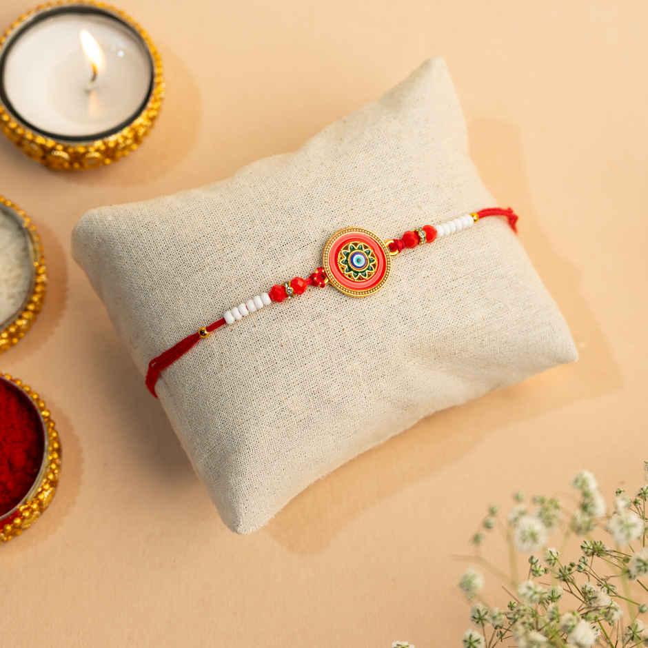 Round Evil Eye Meenakari Rakhi | Pack of 1 | Bandhan