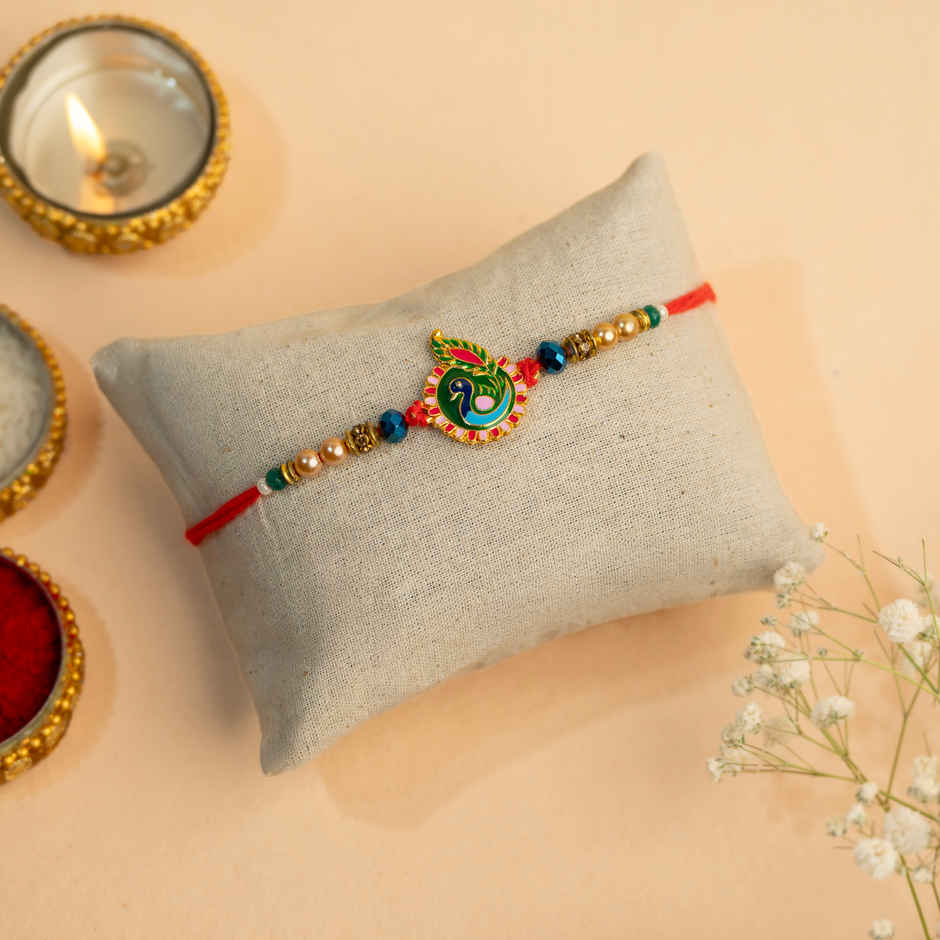 Royal Peacock Meenakari Rakhi for Brother | Pack of 1 | Tomuncle