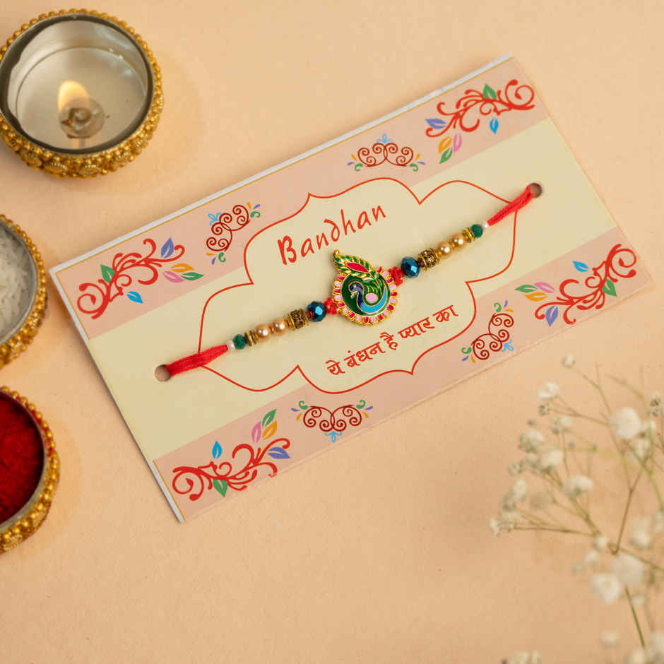 Royal Peacock Meenakari Rakhi for Brother | Pack of 1 | Tomuncle