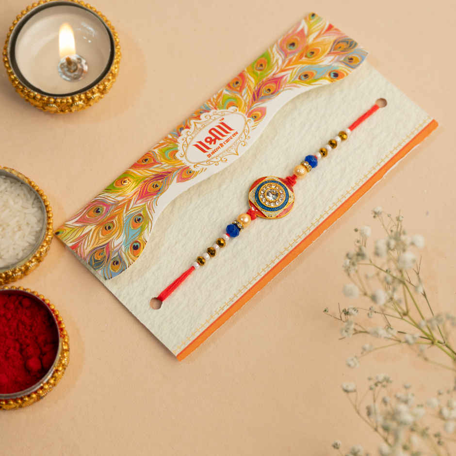 Rakhi for Brother | Studded | Stone | Pack of 1 | Shree Rakhi