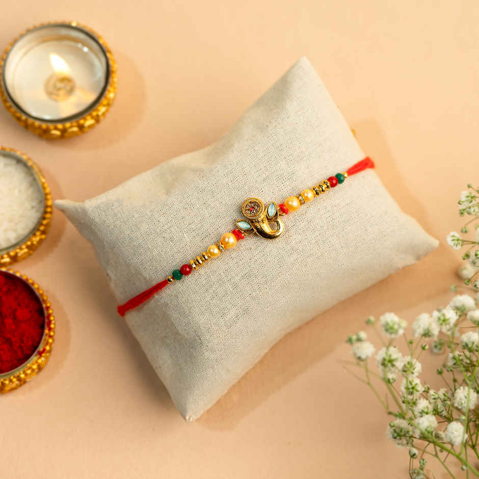 Rakhi for Brother | Lord Ganesh | Religious | Pack of 1 | Shree Rakhi